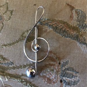 Sterling Silver Large Music Note Pin- 666 $35 or $30 w/offer